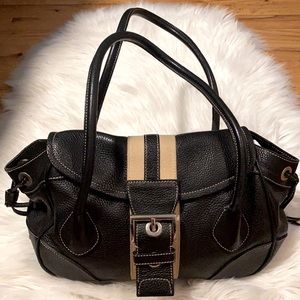 Prada large leather satchel bag